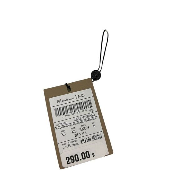 Massimo Dutti Womens Midi Dress XS White Linen Textured Embroidered 6652/652 NWT - Picture 5 of 14